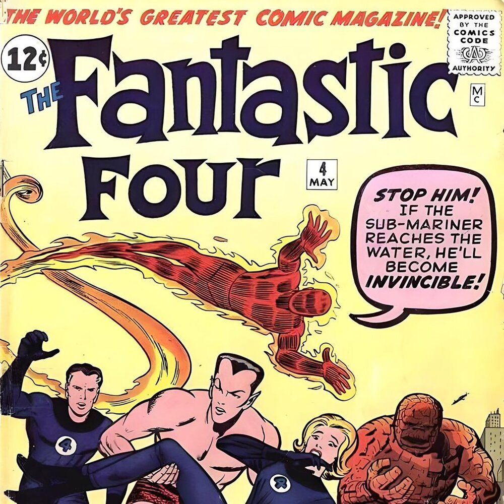 Fantastic Four #4 Comic Book Cover vinyl coated canvas Fabric Poster